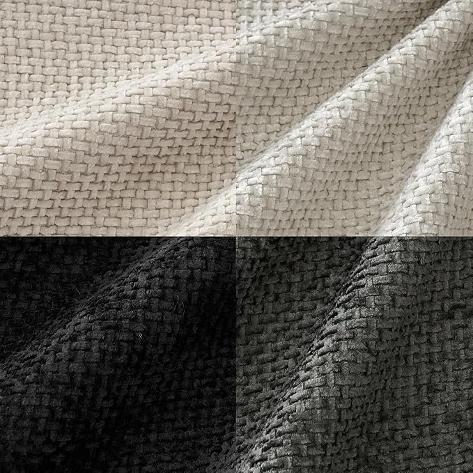 MIULEE Pack of 4 Halloween Couch Throw Pillow Covers 16x16 Inch Neutral Cream/Grey Soft Decorative Chenille Pillow Covers Farmhouse Accent Cushion Covers for Boho Home Decor Sofa Bedroom Living Room