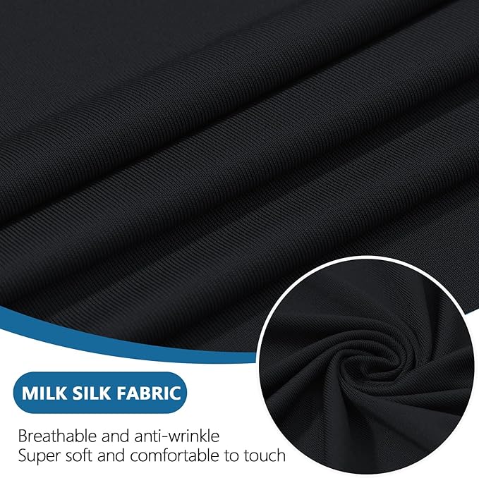 hyha Milk Silk Couch Cushion Covers, Soft Magic Sofa Covers Washable for 2 Cushion Couch, Stretch Sectional Outdoor Cushion Covers for Patio Furniture with Elastic Bottom(Medium, Black)
