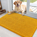 OLANLY Dog Door Mat for Muddy Paws 35x24, Absorbs Moisture and Dirt, Absorbent Non-Slip Washable Doormat, Quick Dry Chenille Mud Mat, Entry Indoor Entryway Carpet for Inside Floor, Golden Yellow