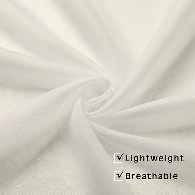 OVZME Ivory Sheer Curtains 63 Inches Long for Bedroom, Rod Pocket Light Weight Soft Voile Drapes Curtains for Basement Bathroom Bedroom Living Room, Each is 42W x 63L