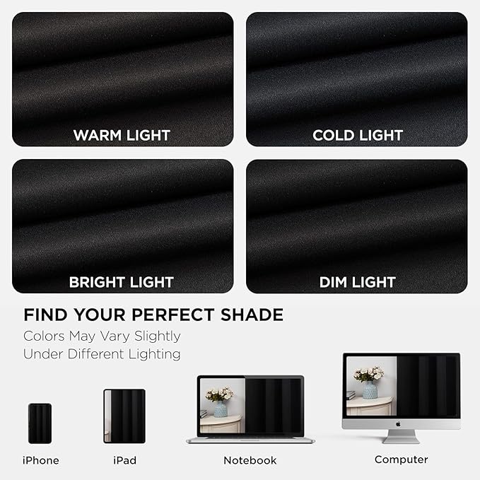 Joydeco Blackout Curtains 90 Inches Long, Black Curtains 2 Panels Set Thermal Insulated Drapes, Room Darkening Grommet Drapes for Living Room Bedroom Window (W52 x L90 Inch, Black)