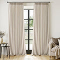 MIULEE Pinch Pleated Thick Linen Curtains 102 Inches Long 2 Panels for Living Room Bedroom, Pinch Pleat Drapes Back Tab Memory Trained Semi Sheer Privacy Neutral Ivory Cream Farmhouse Window Curtains