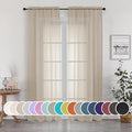 OWENIE Taupe Sheer Curtains 84 inches Long for Bedroom Living Room 2 Panels Set, Rod Pocket Solid Taupe Curtain, Soft Touch Elegant Voile Curtains & Drapes for Nursery, 42"x84", 2 Pcs