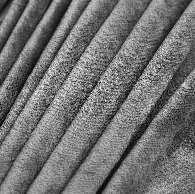 TASTHROW Large Flannel Fleece Throw Blanket, 50×70 Inch - Cozy Lightweight Thick Blanket - All Seasons Suitable for Women, Men and Kids (Grey)