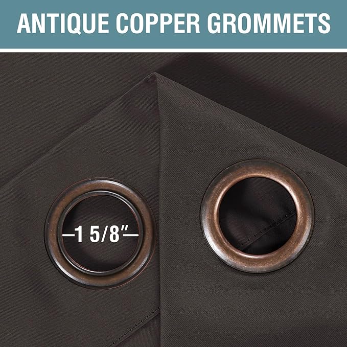 H.VERSAILTEX Blackout Curtain for Living Room Thermal Insulated Window Treatment Curtain 54 inch Length Energy Saving Solid Grommet Top Blackout Drape, One Panel, Chocolate Brown, 52" W x 54" L