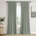 Guken 100% Blackout Curtains 120 Inch Length 2 Panels Set for Living Room Bedroom Back Tab Thermal Insulated Black Out Linen Drapes Room Darkening Window Curtains Desert Sage 52x120
