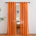 NICETOWN Orange Sheer Window Curtains for Saint's Day, Grommet Voile Sheer Textured Window Treatment with Light Filtering Drapes for Kids Room, W54 x L84, 2 Panels