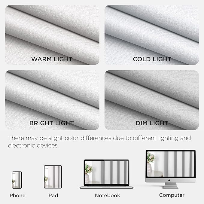 Joydeco Blackout Patio Sliding Door Curtains 108 Inches Long, Grommet Privacy Room Divider Curtains, Extra Wide Thermal Blackout Drapes for Bedroom Living Room (Pure White, 80Wx108L, 1 Panel)