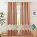 NICETOWN Linen Curtains for Bedroom 96 inches Long, Grommet Rustic Farmhouse Linen Blend Curtains & Drapes Privacy with Light Through for Living Room, Terracotta, W55 x L96, 1 Pair