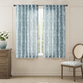 jinchan Linen Floral Curtains for Living Room, 63 Inch Length Curtains with Printed Flower Light Filtering Curtain, Rod Pocket Back Tab Blue Window Treatment Set Bedroom Curtain, 2 Panels Blue