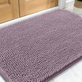 OLANLY Dog Door Mat for Muddy Paws 34x21, Absorbs Moisture and Dirt, Absorbent Non-Slip Washable Doormat, Quick Dry Chenille Mud Mat for Dogs, Entry Indoor Entryway Carpet for Inside Floor, Deep Plum