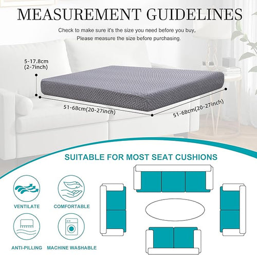 12Pcs Stretch Patio Cushion Covers,Outdoor Couch Covers Replacement,Outdoor Couch & Sofa Slipcovers,for Patio Furniture Cushion Covers,Washable Reusable Furniture Protector (Grey,Cover Only)