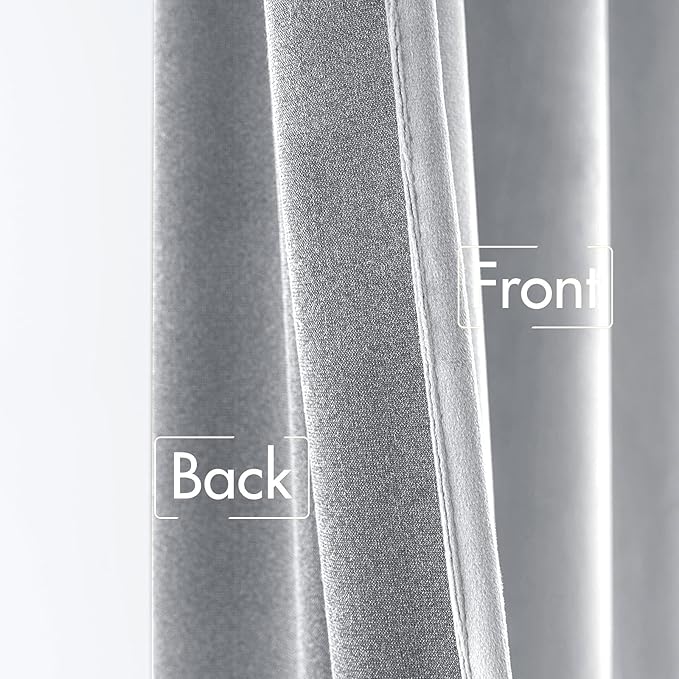 MIULEE Greyish White Velvet Curtains 108 inches Long 2 Panels - Luxury Blackout Curtains for Bedroom Living Room Thermal Insulated Fall Decor Super Soft Window Drapes Rod Pocket & Back Tab