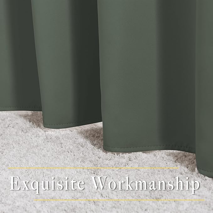 NICETOWN Privacy Blackout Doorway 80 inch Curtains, Grommet Light Blocking Window Treatments Thermal Drapes for Bedroom/Living Room, W46 x L80, 2 Panels, Dark Mallard