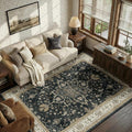 RELEANY Area Rugs 6'x9' Washable Non-Slip, Floral Vintage Distress Print Pattern Medallion Carpet for Living Room Bedroom Dining Room, Vintage Black Brown Neutral