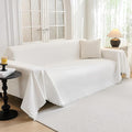 MYSKY HOME Couch Cover for Dogs Washable Couch Covers Couch Covers for Sofa Couch Cover 2 Cushion Sofa Non Slip Dogs Furniture Protector with Tassels Chenille Sofa Covers for Pets, 71"x102", White