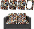hyha 4Pcs Patio Cushion Covers, Stretch Outdoor Couch Cushion Covers Replacement, Washable Outdoor Chair/Sofa Slipcovers for Patio Furniture Cushions Protector with Elastic Bottom(Floral,Cover Only)