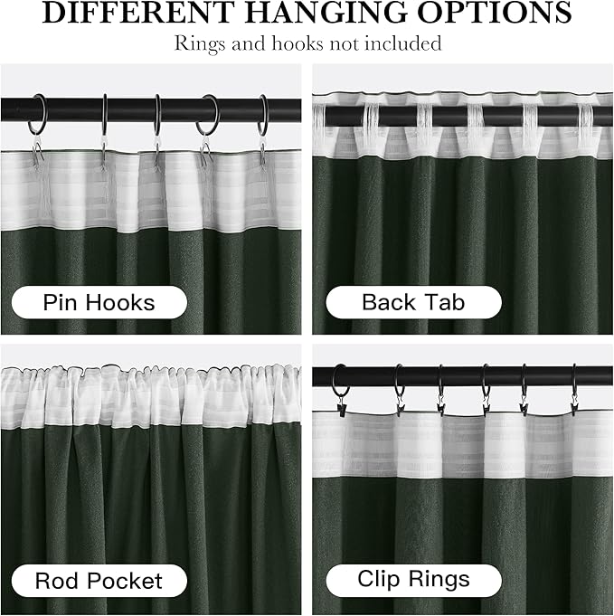 RYB HOME Elegant Green Velvet Curtains 84 inches Long, Light Blocking, Thermal Insulated, Stylish Velvet Drapes with Hook Belt for Cozy Home Aesthetics, 52" W x L84 L, 2 Panels Set