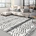 Nakagishi Black Rug Living Room Rugs: 9x12 Machine Washable Boho Large Neutral Modern Soft Moroccan Stain Resistant Indoor Floor Non Slip Accent Carpet for Bedroom Nursery Kids Playroom Office
