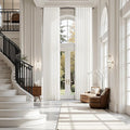 Extra Long Beige White Linen Curtains 144 Inch for Living Room 2 Panels Set Rod Pocket Back Tab Light Filtering Semi Sheer Curtain Privacy Floor to Ceiling High Ceiling Drapes for Farmhouse 52x144