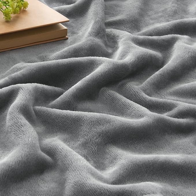 BEDELITE Fleece Blanket Twin Size Grey Throw Blanket for Couch & Bed, Luxury Plush Cozy Fuzzy Blanket 60x80 inches, Super Soft Warm Lightweight Throw Blanket for Travel Camping