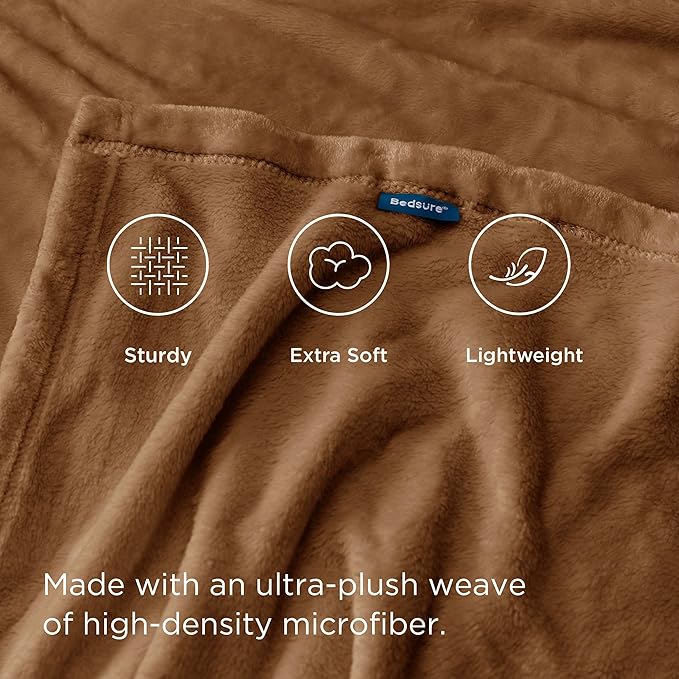 Bedsure GentleSoft Fleece Bed Blankets Full Size Orange - Soft Lightweight Plush Fuzzy Cozy Luxury Blanket Microfiber, 84x90 inches