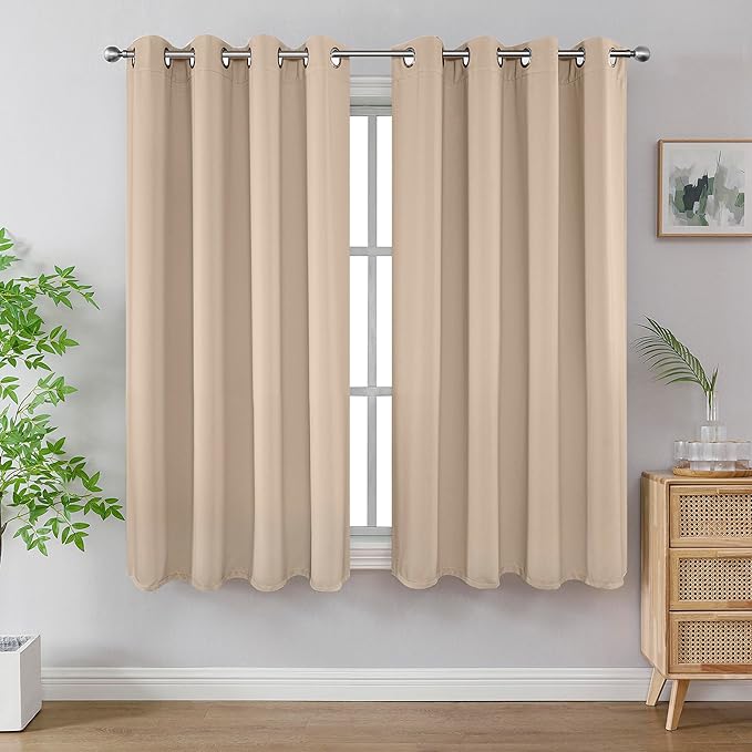 Joydeco Blackout Curtains 72 Inch Length 2 Panels Set, Thermal Insulated Long Drapes 2 Burg, Room Darkening Grommet Curtains for Living Room Bedroom Window