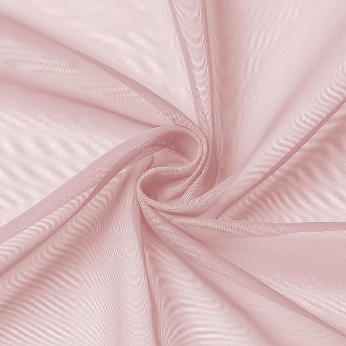 OVZME Blush Pink Sheer Curtains 72 Inches Long 2 Panels - Soft Light Filtering Window Sheer Panels for Living Room/Bedroom, Top Dual Rod Pocket, 1 Pair, Each 42Wx72L Inches