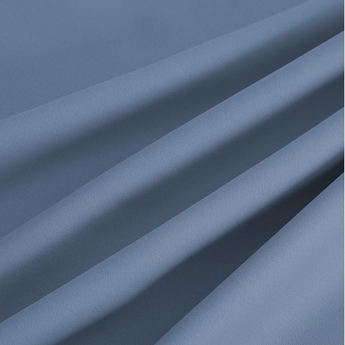 NICETOWN Room Darkening Draperies Curtains Panels, 2 Panels Stone Blue W52 x L63