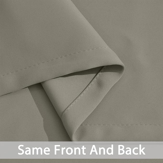 Yakamok Premium Room Darkening Thermal Insulated Curtains for Bedroom/Living Room - Classic Grommet Top (2 Panels, Taupe, 62 Inch by 84 Inch)