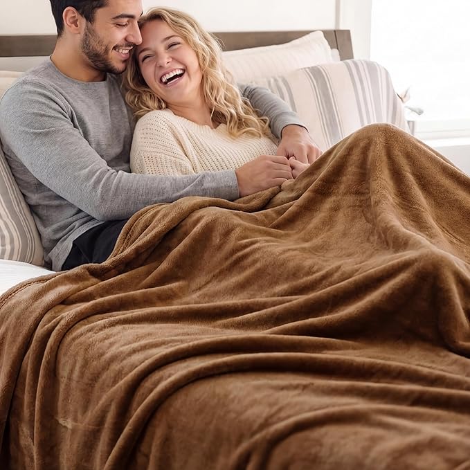 Bedsure GentleSoft Fleece Blanket Twin Size Orange - 300GSM Lightweight Plush Fuzzy Cozy Soft Warm Blanket for Bed, Sofa, Couch, Travel, Camping, 60x80 inches