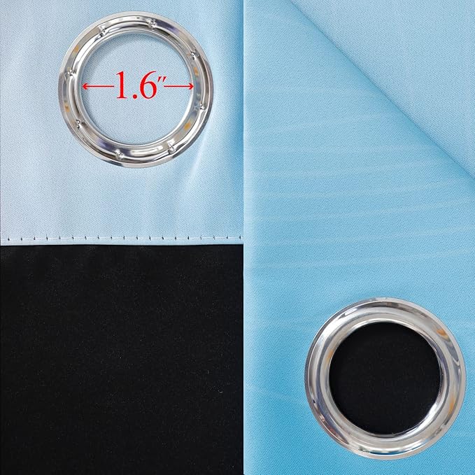 Estelar Textiler Pink and Blue Curtains 63 Inch Length 2 Panels, Ombre Total Blackout Curtains for Bedroom, Grommet Thermal Insulated Gradient Blackout Drapes for Kids Room, 42x63 Inch