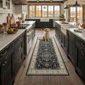 RELEANY Area Rugs 2'x6' Runner Rug Non Slip Washable for Kitchen Hallway Bedroom Beside Laundry Room Bathroom Rug, Floor Carpet, Vintage Black Brown Neutral
