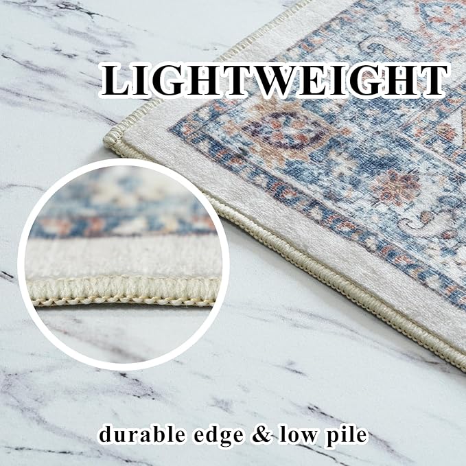 Washable 3x4 Entryway Area Rugs: Farmhouse Non-Slip kitchen Sink Floor Mats Water-Resistant Small Carpet for Bathroom Living Room Thin Soft Doormat Easy-Clean Decorative Rug for Pets Family(3x4,Brick)