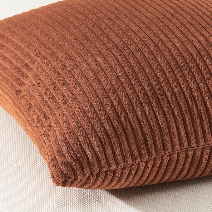 Topfinel Decorative Terracotta Throw Pillow Covers Cushion Cases, Set of 4 Soft Velvet Modern Double-Sided Designs, Rustic Fall Home Decor, Pillow Inserts Not Included 18x18 inch