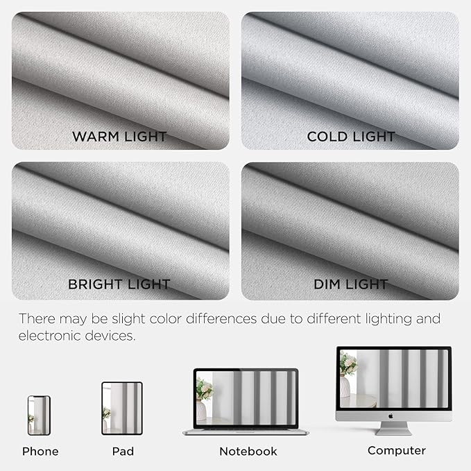 Joydeco Blackout Door Curtain for Doorway Privacy 78 Inches Long, Grommet Closet Curtain for Open Closet, Room Divider for Bedroom Living Room (Greyish White, 40Wx78L, 1 Panel)
