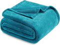 Exclusivo Mezcla Fleece Blankets Queen Size for Bed, Super Soft and Warm, All Season, Cozy, Plush, Lightweight, 90x90 Inches, Teal