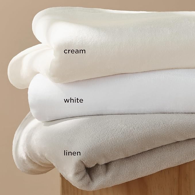 Bedsure GentleSoft Fleece Blankets Queen Size Cream - Mothers Birthday Gifts for Women Bed Blanket Soft Lightweight Plush Fuzzy Cozy Luxury Microfiber, 90x90 inches