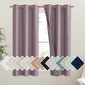 NICETOWN Chaise Mauve Vintage Linen 100% Blackout Curtains for Classroom, Thermal Insulated Curtains 63" Long, Noise Reducing Window Treatment Drapes for Gym Room, 42" Wide Per Panel, Set of 2