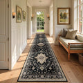 Area Rugs 2'6''x12' Runner Rug Non Slip Washable for Kitchen Hallway Bedroom Beside Laundry Room Bathroom Rug, Floor Carpet, Black Brown Neutral Dark Tan