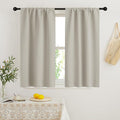 RYB HOME RV Curtains for Camper Windows, Mini Small Thermal Insulated Sunlight Heat Blocking Blocking Privacy Portable Curtains for Travel Trailer, Width 34 by Length 24, Natural, 2 Panels