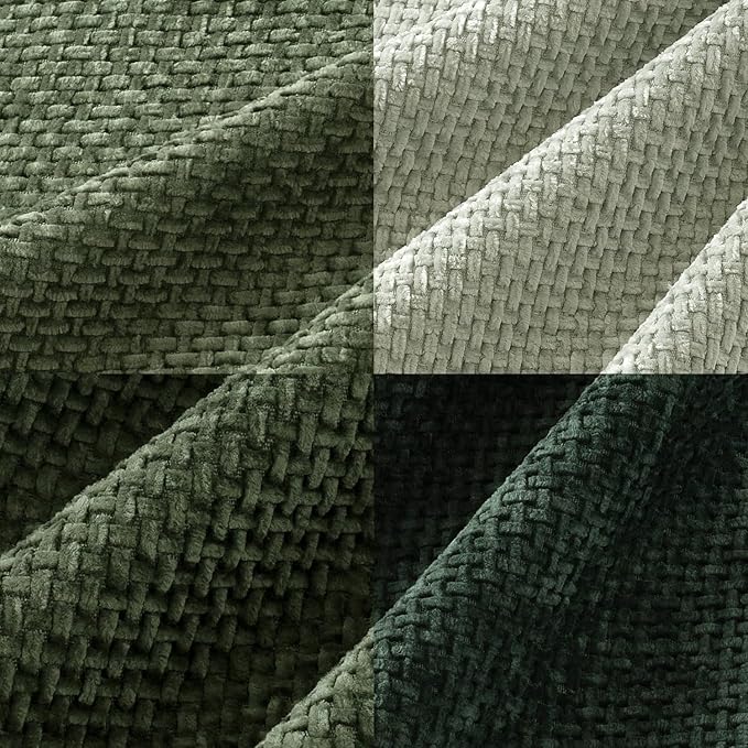 MIULEE Pack of 4 Couch Throw Pillow Covers 16x16 Inch Green Soft Decorative Chenille Pillow Covers Farmhouse Accent Cushion Covers for Boho Spring Home Decor Sofa Bedroom Living Room