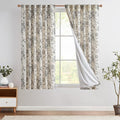 jinchan Lined Linen Blend Curtain Floral Curtains for Living Room 63 Inch Length Black Peony Flower Printed Curtain Back Tab Farmhouse Patterned Drapes Bedroom Window Curtains Set 2 Panels
