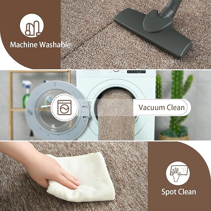 AROGAN Washable 2x10 Runner Rug for Hallway, Long Runner Rugs wtih Soft Memory Foam for Bedroom, Non Slip Backing Carpet Runners for Hallways, Kitchen, Bathroom, Entryway Home Decor, Matte Brown
