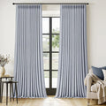 MIULEE Pinch Pleated Thick Linen Curtains 102 Inches Long 2 Panels for Living Room Bedroom, Linen Textured Drapes Pleat Back Tab Memory Trained Light Filtering Light Blue Window Curtains with Hooks