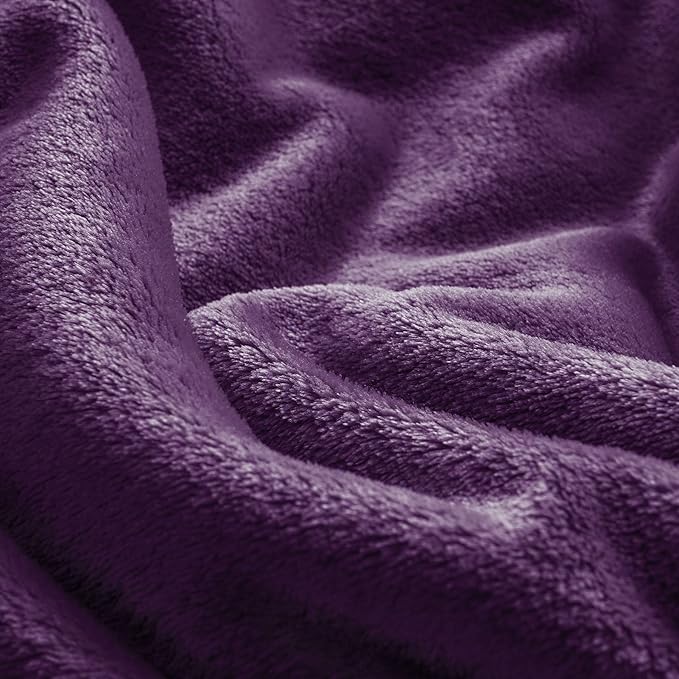 BEDELITE Big Fleece Blanket - 120" x 120" (10' x 10'), Super Soft Fluffy Fuzzy Oversized King Blanket for Bed, Couch, Sofa, Camping,Fits Whole Family,Purple