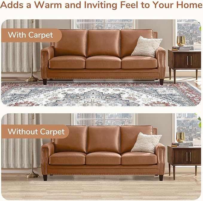 OPPODREAM Soft Throw Rugs 2x3, Small Washable Entryway Rugs 2 x 3 with Non Slip Backing, Low-Pile Faux Cashmere 2 x 3 Carpet, Red & Grey