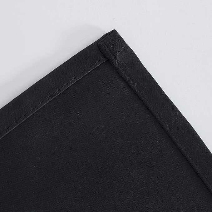 LEMOMO Black Thermal Blackout Curtains/52 x 45 Inch/Set of 2 Panels Room Darkening Curtains