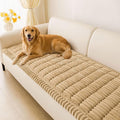 hyha Couch Covers for Dogs Washable, Non Slip Plush Dog Sofa Protectors, Fuzzy Pet Couch Covers for 3 Cushion Sofa Pet Friendly (Camel, 27.6" x 82.7")