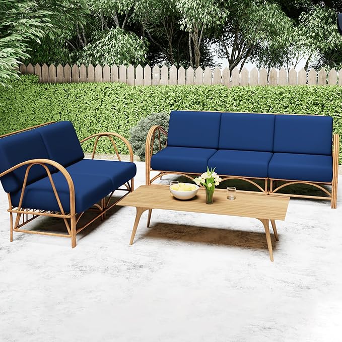Smiry Printed Couch Cushion Covers, Stretch Soft Couch Covers for Sofa, Washable Non-Slip Sofa Slipcover Furniture Protector for Indoor and Outdoor (Backrest M, Navy)